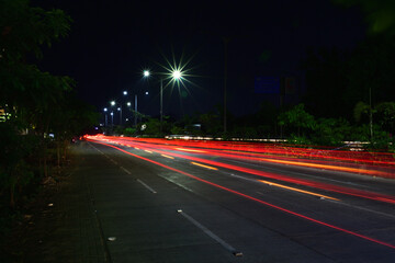 Light trail art captured in the evening near Pune