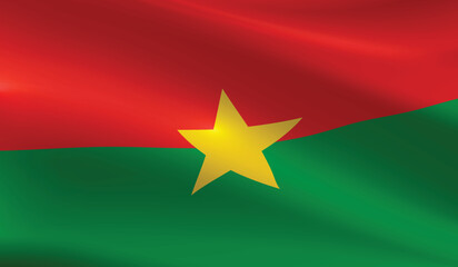Burkina Faso flag background.Waving Burkina Faso flag vector