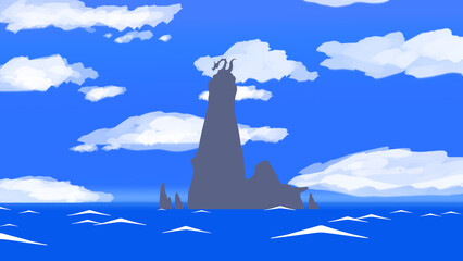 Dragon on Island Wallpaper 4K