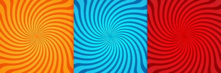 Set of colorful optical illusion background