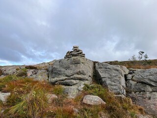 Hiking Trial Dræggen Cabin Bergen Mountain Range Norway