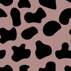 
black spots of a dolmatian on a purple background. Vector illustration. Seamless pattern.