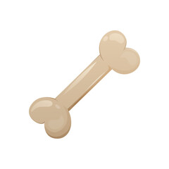 Bone, cartoon vector illustration. Anatomy element, toy for dog, Halloween.