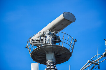 Military radar air surveillance on navy ship