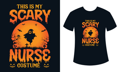 Halloween t-shirt design, This is my scary nurse costume Halloween t-shirt