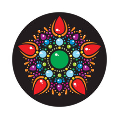 Colorful circle into star pattern