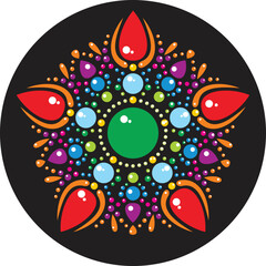 colorful circle into star pattern