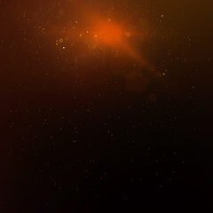 Fototapeta na wymiar texture for overlay, golden glare with sparks on a dark background
