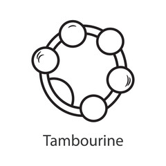 Tambourine Outline Icon Design illustration. Music Symbol on White background EPS 10 File