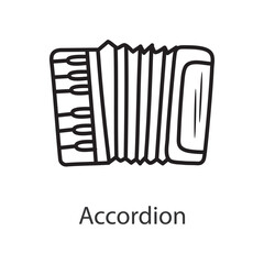 Accordion Outline Icon Design illustration. Music Symbol on White background EPS 10 File