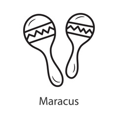 Maracus Outline Icon Design illustration. Music Symbol on White background EPS 10 File