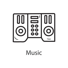 Fototapeta na wymiar Music Outline Icon Design illustration. Music Symbol on White background EPS 10 File