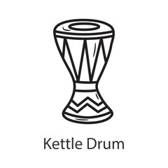 Kettle Drum Outline Icon Design illustration. Music Symbol on White background EPS 10 File