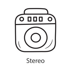 Stereo Outline Icon Design illustration. Music Symbol on White background EPS 10 File