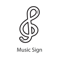 Obraz premium Music Sign Outline Icon Design illustration. Music Symbol on White background EPS 10 File