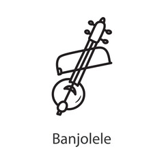 Banjolele Outline Icon Design illustration. Music Symbol on White background EPS 10 File