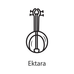 Ektara Outline Icon Design illustration. Music Symbol on White background EPS 10 File