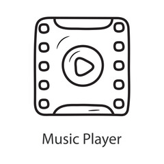Music Player Outline Icon Design illustration. Music Symbol on White background EPS 10 File