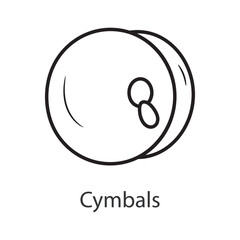 Cymbals Outline Icon Design illustration. Music Symbol on White background EPS 10 File