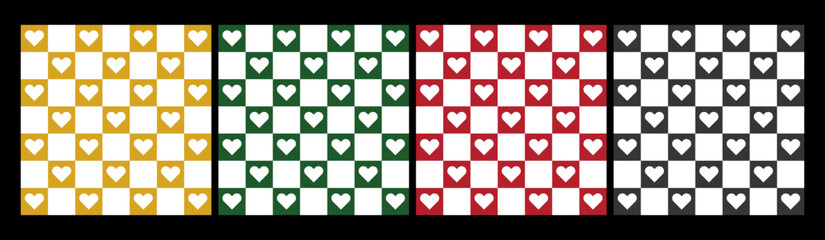 heart four style with four color; 