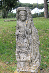 Fototapeta na wymiar historic sculpture of Ostia Antica in Italy 
