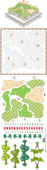 Golf. Board game. Set for handmade. Vector illustration. 