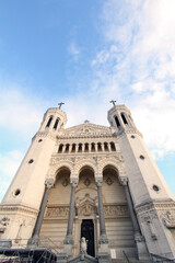 Fototapeta na wymiar Basilica of Notre-Dame de Fourviere in Lyon, France