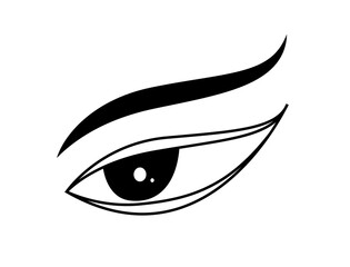 women's right side eye in vector form.
