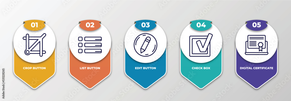 Poster infographic template with thin line icons. infographic for user interface concept. included crop but