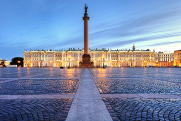 Russia - Saint Petersburg, Winter Palace - Hermitage at night, nobody