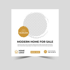 Real estate house instagram post or social media banner template Premium Vector
