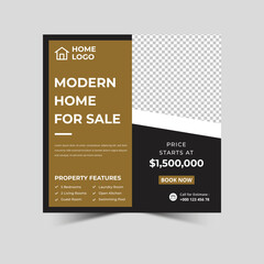 Real estate house instagram post or social media banner template Premium Vector
