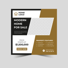 Real estate house instagram post or social media banner template Premium Vector
