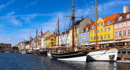 Nyhavn district in Copenhagen, Denmark