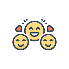 Color illustration icon for merry