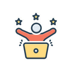 Color illustration icon for exciting