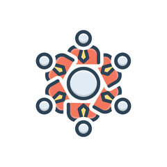 Color illustration icon for group