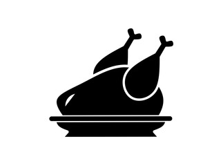 grilled chicken icon vector with simple design