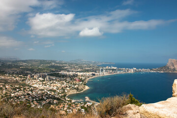 Fototapeta na wymiar views from a certain height of Calpe on a fantastic summer day