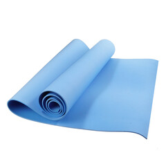 Unrolled fitness mat isolated on transparent background
