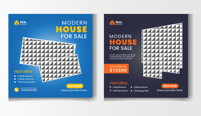 Modern real estate Facebook and Instagram post template