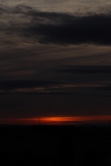 Beautiful sunset with orange and yellow clouds