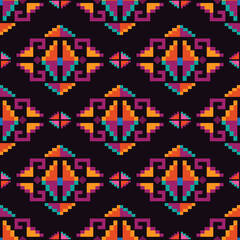 Colorful tribal boho mexican geometrical print. Abstract seamless aztec, mayan, navajo, latino pattern Ethnic hipster background indian, american, asian texture. Vector illustration

