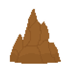 Clip art of pixel art rock