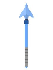 Illustration design of blue spear in pixel art