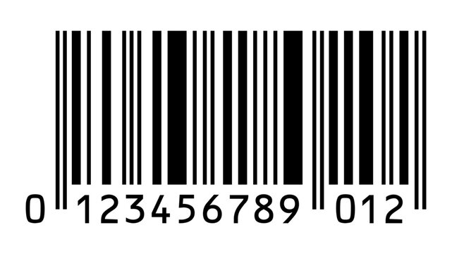 EAN-13 bar code isolated on white background.  EAN13 QR code cut out. Barcode. Vector stock illustration.