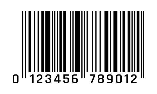 EAN-13 bar code isolated on white background.  EAN13 QR code cut out. Barcode. Vector stock illustration.