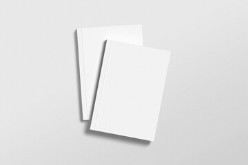 Blank A4 magazine catalog brochure mockup on light grey background