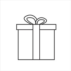 Present gift box icon. Vector isolated elements. Christmas gift icon illustration vector symbol. Surprise present linear design. Stock vector.