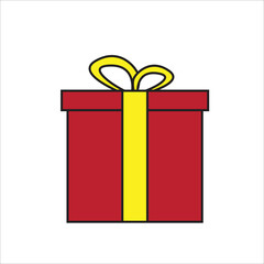 Present gift box icon. Vector isolated elements. Christmas gift icon illustration vector symbol. Surprise present linear design. Stock vector.